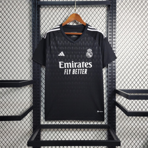 Fan Version 2023-2024 Real Madrid Black Goalkeeper Soccer Jersey