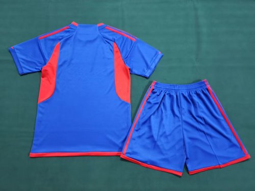Adult Uniform 2023-2024 Olympique Lyonnais Away Blue Soccer Jersey Shorts Lyon Football Kit