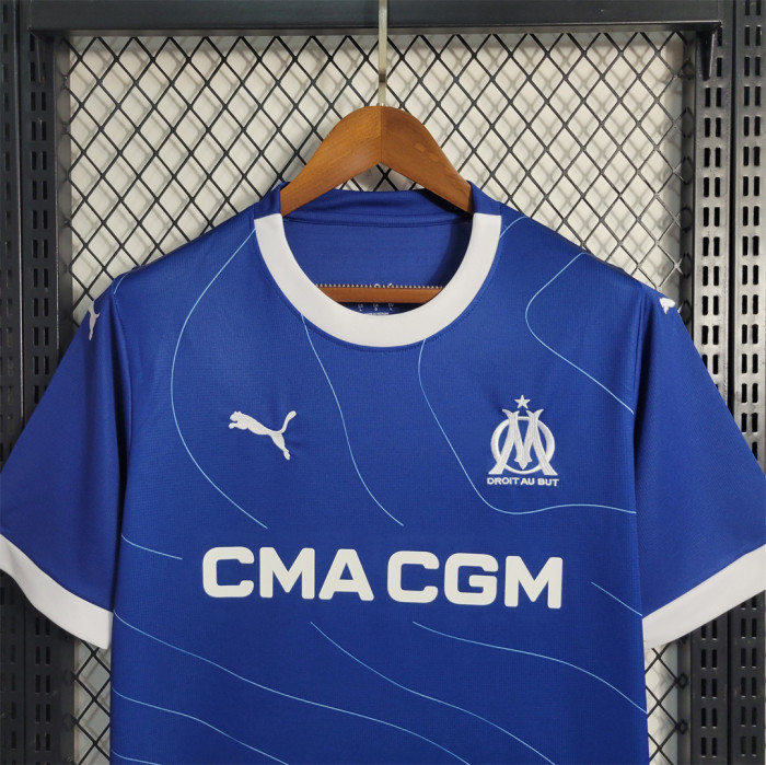 Fan Version 2023-2024 Olympique de Marseille Away Blue Soccer Jersey