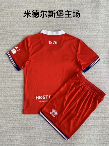 Adult Uniform 2023-2024 Middlesbrough Home Soccer Jersey Football Shirt Shorts