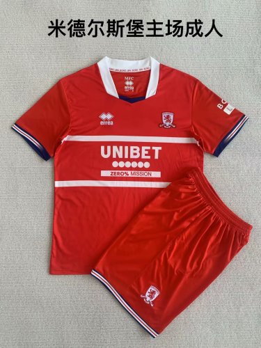 Youth Uniform 2023-2024 Middlesbrough Home Soccer Jersey Kids Kit Football Shirt Shorts
