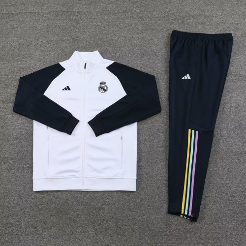 2023-2024 Real Madrid White Soccer Jacket and Pants