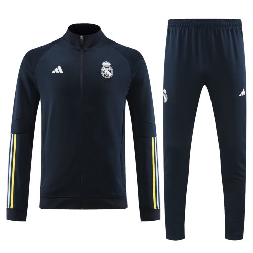 2023-2024 Real Madrid Black Soccer Jacket and Pants