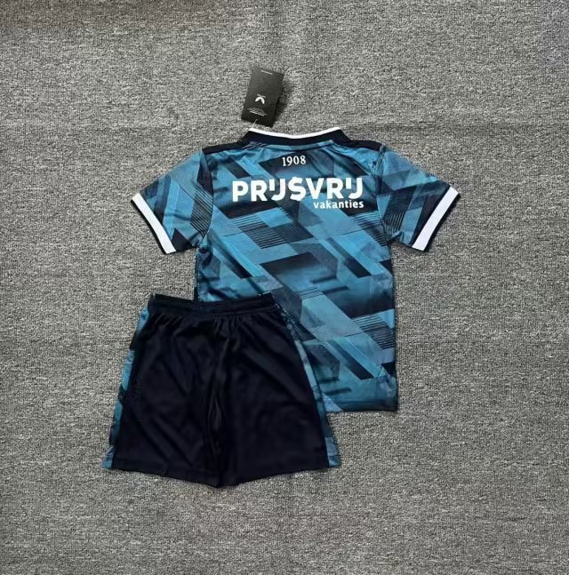 Youth Uniform Kids Kit 2023-2024 Feyenoord Rotterdam Away Soccer Jersey Shorts