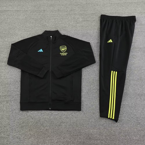 2023-2024 Arsenal Black Soccer Jacket and Pants