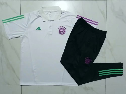2023-2024 Bayern Munich White Soccer Polo and Pants