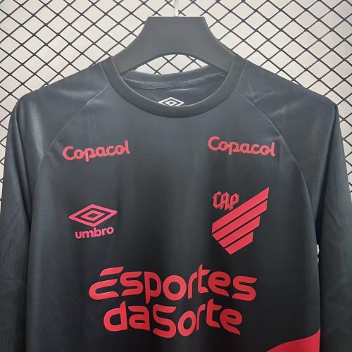 Long Sleeve Fans Version 2023-2024 Paranaense Black Soccer Jersey