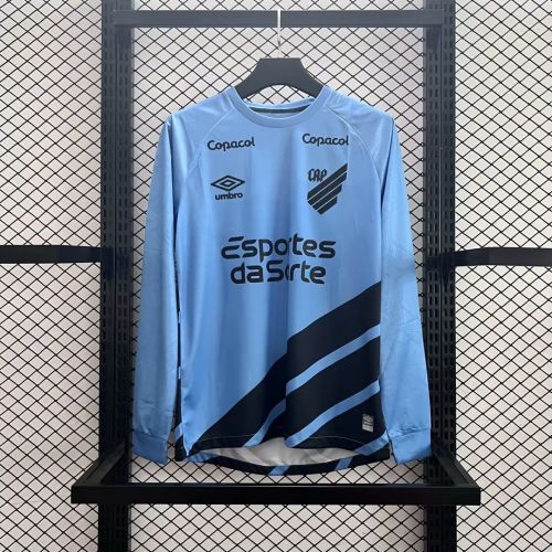 Long Sleeve Fans Version 2023-2024 Paranaense Away Blue Soccer Jersey