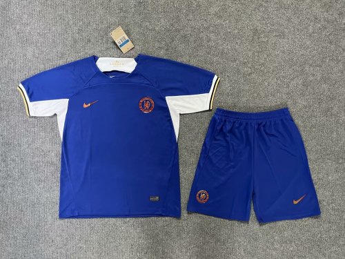 without Sponor Logo Adult Uniform 2023-2024 Chelsea Home Soccer Jersey Shorts Football Kit