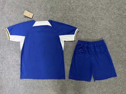 without Sponor Logo Adult Uniform 2023-2024 Chelsea Home Soccer Jersey Shorts Football Kit