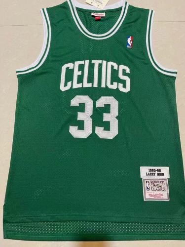 Mitchell&ness 1985-86 Boston Celtics Green Basketball Shirt 33 BIRD Classic NBA Jersey