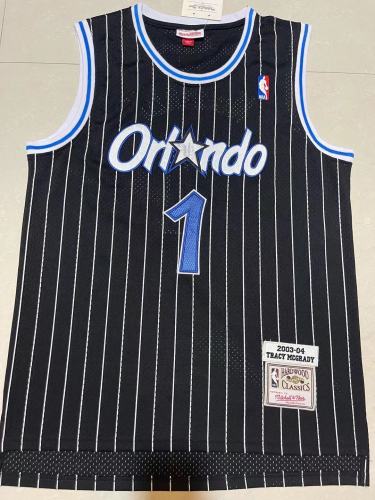 Mitchell&ness 2003-04 Orlando Magic Black Basketball Shirt McGRADY 1 Classic NBA Jersey