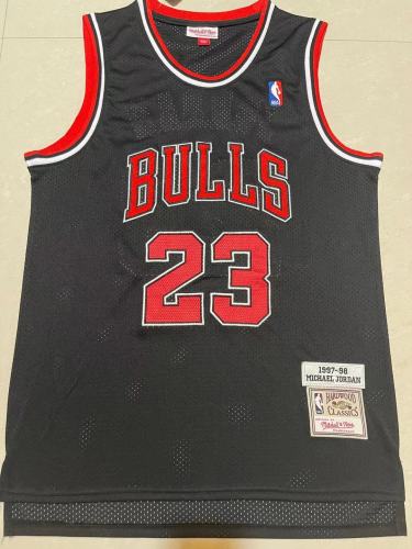 Mitchell&ness 1997-98 Chicago Bulls Black Basketball Shirt 23 JORDAN Classic NBA Jersey
