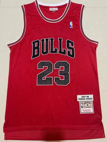 Mitchell&ness 1997-98 Chicago Bulls Red Basketball Shirt 23 JORDAN Classic NBA Jersey