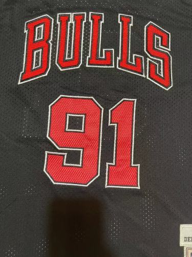 Mitchell&ness 1997-98 Chicago Bulls Black Basketball Shirt 91 RODMAN Classic NBA Jersey