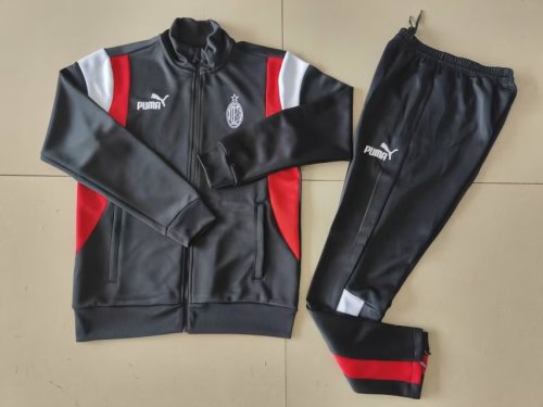 2023-2024 AC Milan Black Soccer Jacket and Pants
