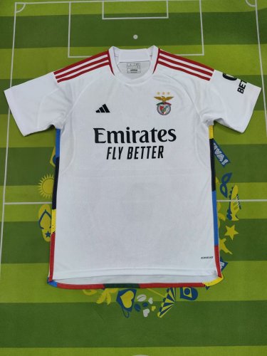Fans Version 2023-2024 SL Benfica Third Away White Soccer Jersey Benfica Camisetas de Futbol S,M,L,XL,2XL,3XL,4XL