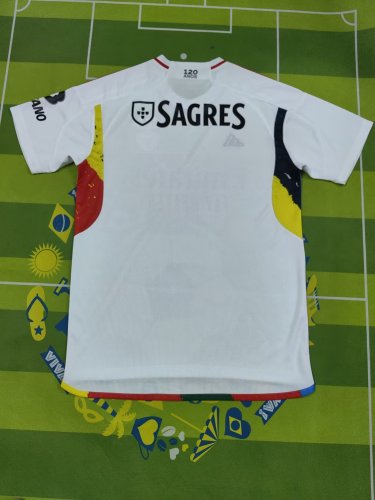 Fans Version 2023-2024 SL Benfica Third Away White Soccer Jersey Benfica Camisetas de Futbol S,M,L,XL,2XL,3XL,4XL