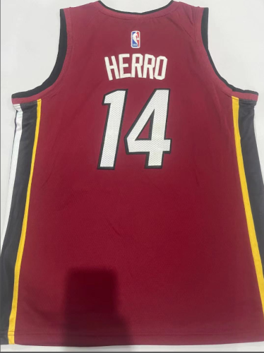 Miami Heat 14 HERRO Red NBA Jersey Basketball Shirt