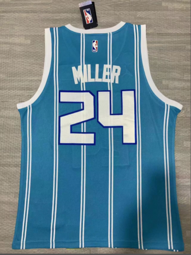 Charlotte Hornets 24 MILLER Light Blue NBA Jersey Basketball Shirt