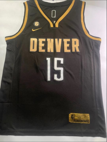 2023 Denver Nuggets 15 JOKIC Black NBA Jersey Basketball Shirt