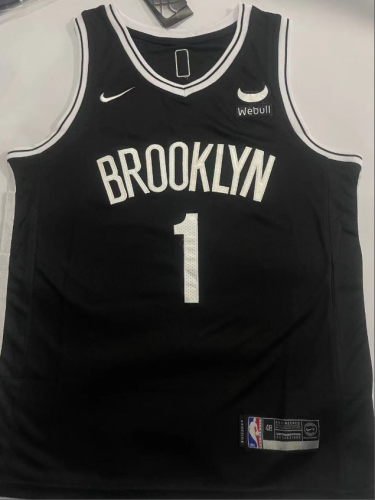 Brooklyn Nets 1 BRIDGES Black NBA Shirt Basketball Jersey