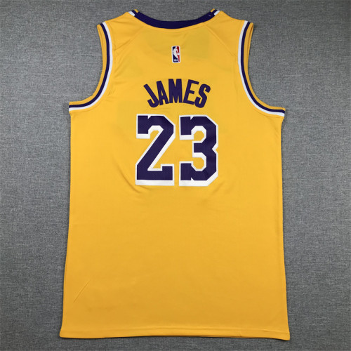 Los Angeles Lakers 23 JAMES Yellow NBA Jersey Basketball Shirt