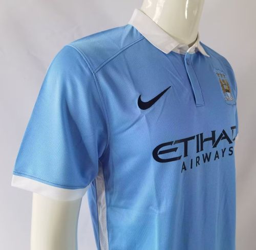Retro Jersey Man City Shirt 2015-2016 Manchester City Home Vintage Soccer Jersey