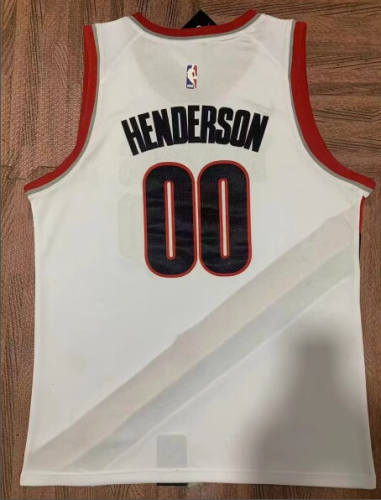 Portland Trail Blazers 00 HENDERSON White NBA Jersey Basketball Shirt
