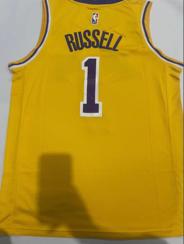 2023 NK Los Angeles Lakers 1 RUSSELL Yellow NBA Jersey Basketball Shirt