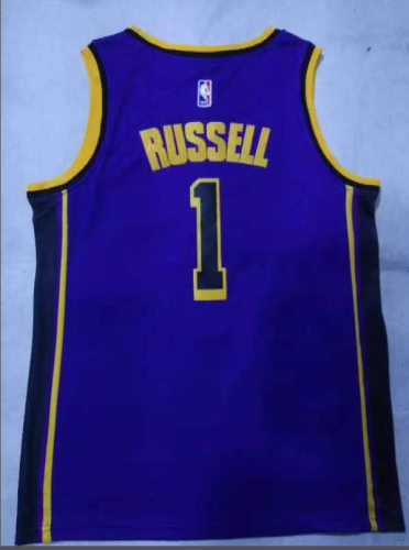 2023 Jordan Los Angeles Lakers 1 RUSSELL Purple NBA Jersey Basketball Shirt