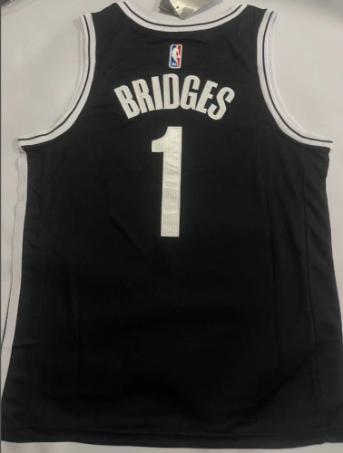 Brooklyn Nets 1 BRIDGES Black NBA Shirt Basketball Jersey