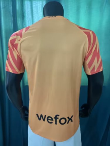 Fan Version 2023-2024 AC Milan Orange Goalkeeper Soccer Jersey AC Futbol Shirt