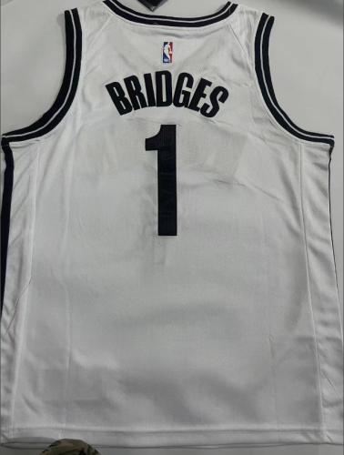 Brooklyn Nets 1 BRIDGES White NBA Shirt Basketball Jersey