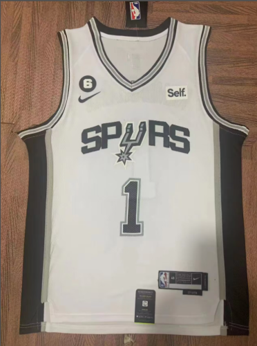 San Antonio Spurs 1 WEMBANYAMA White NBA Jersey Basketball Shirt