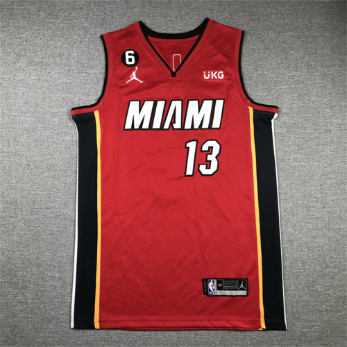 Miami Heat 13 ADEBAYO Red NBA Jersey Basketball Shirt