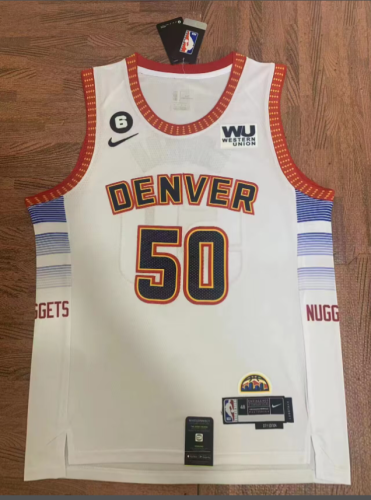 City Edition Denver Nuggets 50 GOROON White NBA Jersey Basketball Shirt