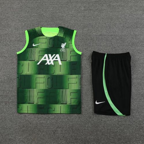 Adult Uniform 2023-2024 Liverpool Green Soccer Training Vest and Shorts