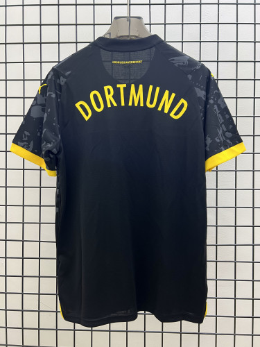 BVB Football Shirt Fans Version 2023-2024 Borussia Dortmund Away Black Soccer Jersey