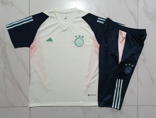 2023-2024 Ajax White Soccer Training Jersey and 3/4 Pants