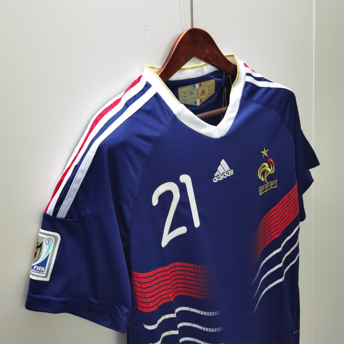 with World Cup Patch Retro Jersey 2010 France ANELKA 21 Home Vintage Soccer Jersey