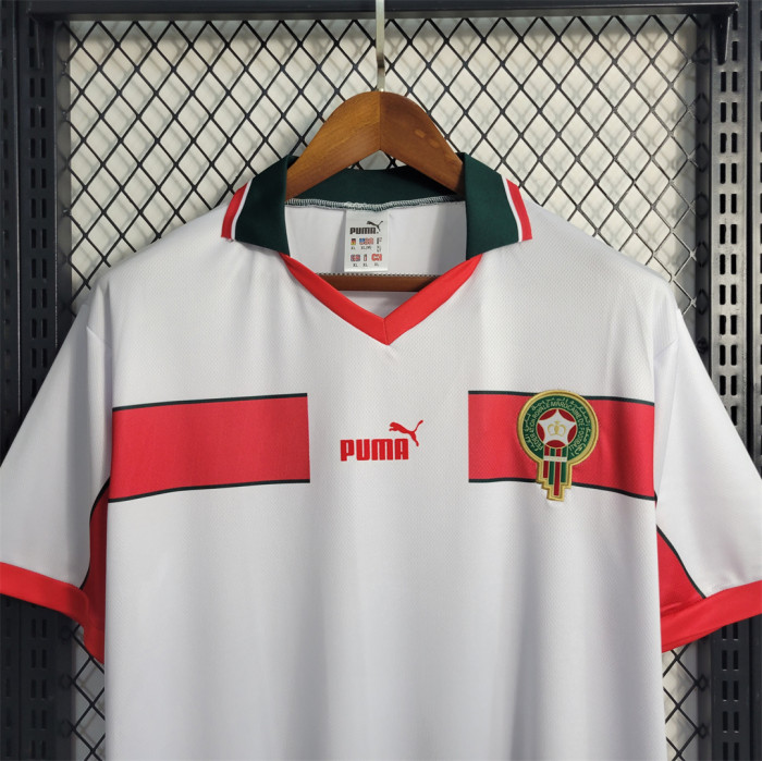 Retro Jersey 1998 Morocco Away White Soccer Jersey Vintage Football Shirt