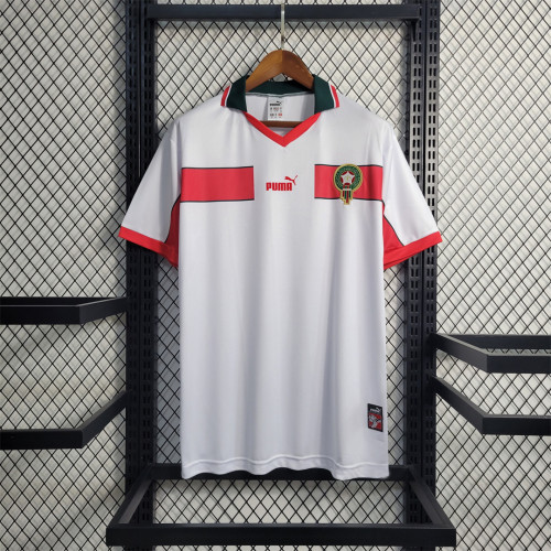 Retro Jersey 1998 Morocco Away White Soccer Jersey Vintage Football Shirt