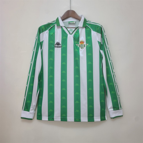 Long Sleeve Retro Jersey 1995-1997 Real Betis Home Soccer Jersey Vintage Camisetas de Futbol