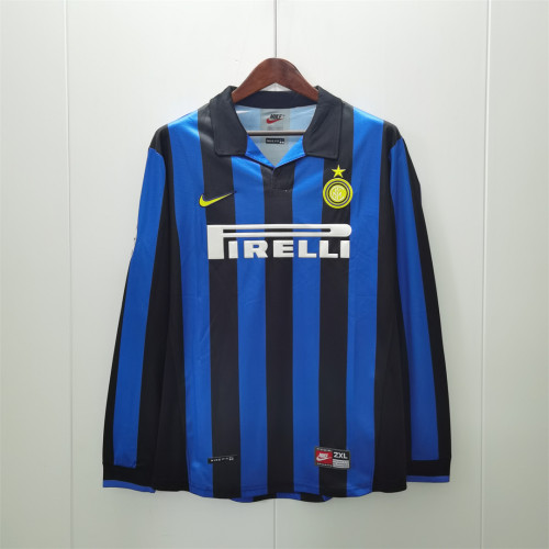 Retro Jersey Long Sleeve 1998-1999 Inter Milan Home Soccer Jersey Vintage Maillot de Foot
