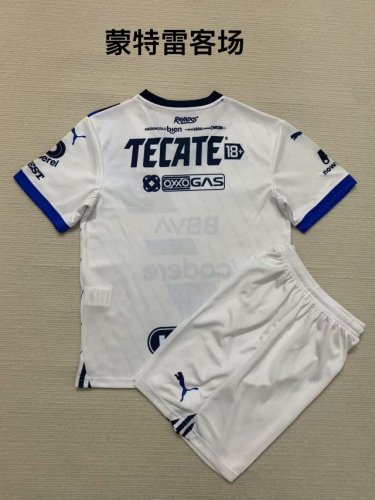 Adult Uniform 2023-2024 Monterrey Away White Soccer Jersey Shorts