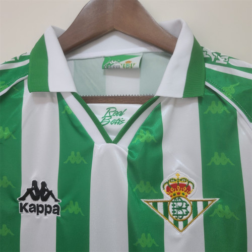 Long Sleeve Retro Jersey 1995-1997 Real Betis Home Soccer Jersey Vintage Camisetas de Futbol