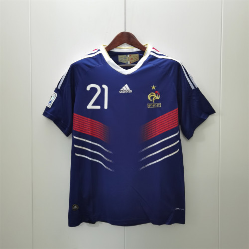 with World Cup Patch Retro Jersey 2010 France Home Vintage Soccer Jersey