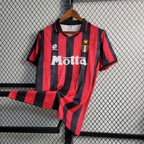 Retro Jersey 1993-1994 AC Milan Home Soccer Jersey Vintage Maillot de Foot