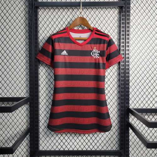 Women Retro Jersey 2019-2020 Flamengo Home Soccer Jersey Lady Vintage Football Shirt